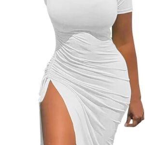 Amazon Essentials Asymmetrical Dress in White